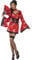 Smiffys Vodka Geisha Costume, Red Dress and Belt with Shot Glass Holders, Around The World Fancy Dress, Comedy Dress Up Costumes