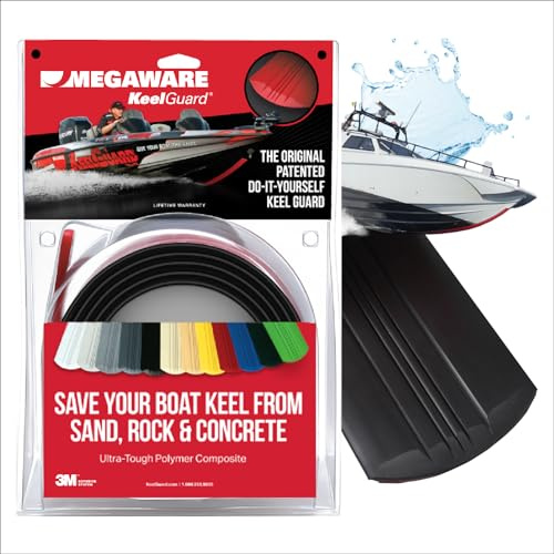 Megaware Self-Adhesive DIY Keel Guard - Prolongs The Life of Your Boat - Protects from Abrasive Sand, Rocks and Oyster Beds - 9 Kit Sizes - 5 Inches Wide (Black)