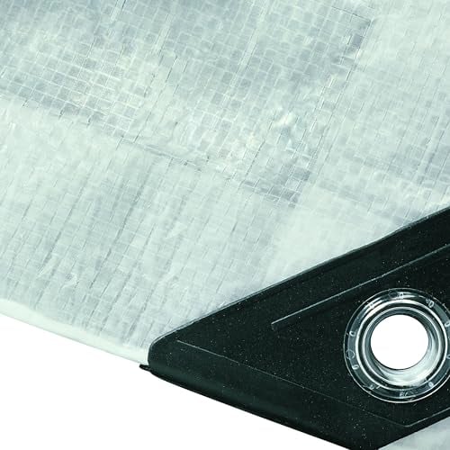NOOR Bâche de Couverture Super - 200g/m² - 4x5 m - Blanc - Bâche Tout Usage pour Protection Contre Les intempéries - Idéale pour Le Jardin - stabilisée UV, enduite des Deux côtés, imperméable