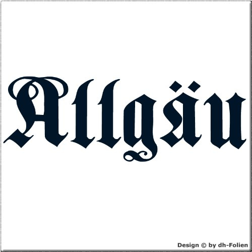 cartattoo4you® AH-00552 | ALLGÄU - Fraktur/Altdeutsche Schrift | Autoaufkleber Aufkleber Farbe stahlblau, in 24 Farben erhältlich, glänzend 57 x 20 cm in Premium - Qualität Waschstrassenfest