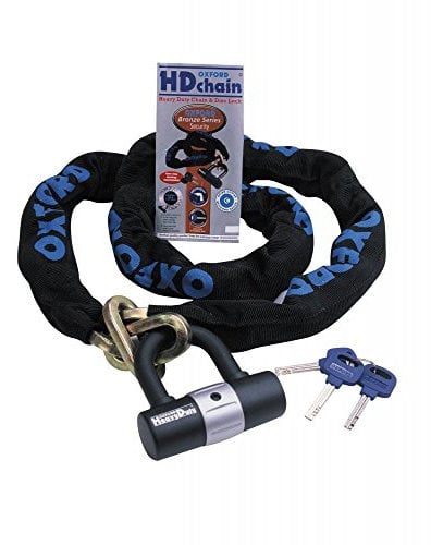 Honbeanify MOTORCYCLE MOTORBIKE SECURITY ANTI THEFT INSURANCE APPROVED OXFORD HD SOLD SECURE CHAIN WITH DLR (2 M)
