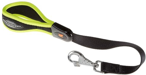 Ferplast ERGOFLUO GM Ergonomic Dog Lead - Secure Grip with Soft Padding - Anti-Abrasion - Extra-Resistant Finished Seams - Italian Design - 55 x 2.5 cm, Yellow