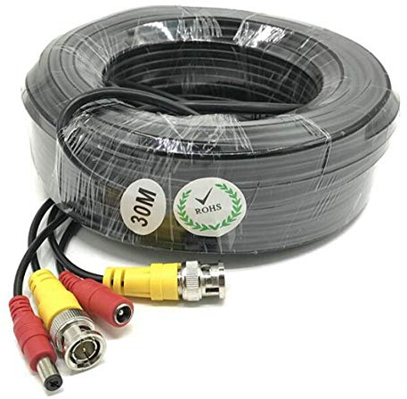 BW? 30M / 98.4 Feet BNC Video Power Cable For CCTV Camera DVR Security System (30M) - Enhanced Array Camera Dedicated: Cable type: 0.75mm?, Cable OD: 4.7mm