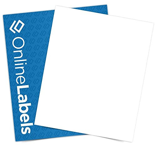 Online Labels - Etiquettes autocollantes imprimables - Blanc mat/Laser/Jet d'encre - 8,5 x 11 pouces - Format lettre - 100 feuilles