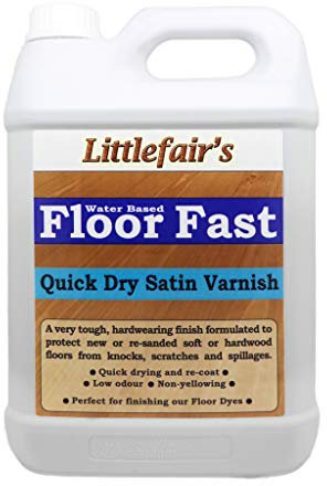 Littlefair’s Floor Varnish for Wooden Floors 2.5ltr - Quick Dry, Low Odour & Easy Clean - Tough & Hardwearing Formula - Premium Non-Yellowing Clear Polyurethane Varnish - Versatile Wood Floor Varnish