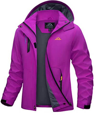 MAGCOMSEN Veste d'extérieur légère pour femme - Coupe-vent - Imperméable - Respirante - Avec capuche amovible