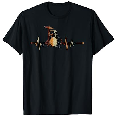 Herzschlag Drummer Geschenk Schlagzeuger Schlagzeug T-Shirt