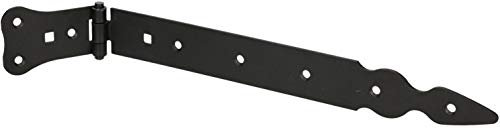 KOTARBAU Ladenband 300 mm Torscharnier Türband Werfgehänge Kreuzgehänge Türscharnier Scharnier Schwarz Rostfrei Gartentorband Baubeschlag Robust