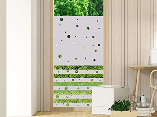 GRAZDesign Milchglas Folie Sichtschutz Streifen - für Glastür oder Duschwände Fensterfolie/Motiv: viele Kreise - Retro Landhaus / 80x80cm Breite x Höhe
