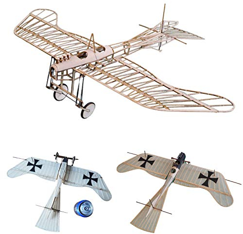 Etrich Taube Slow Flyer Modellflugzeug Kit, Maßstab 1:30, 456 mm Spannweite, RC Flugzeugmodell Baukasten, Modell Flugzeug zum selbst Bauen, gelaserte Balsa Holz Bauteile, 456 x 290 x 125 mm, 30 g RTF