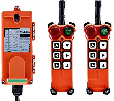 MXBAOHENG Drahtlose Kransteuerung 24 V Industrieller Kran Fernbedienung | 6 Kanal Fernsteuerung 100m störungsfrei F21-E1 Elektrohebezeug mit 2 Sender & 1 Empfänger AC/DC für Kran Förderer Baustelle