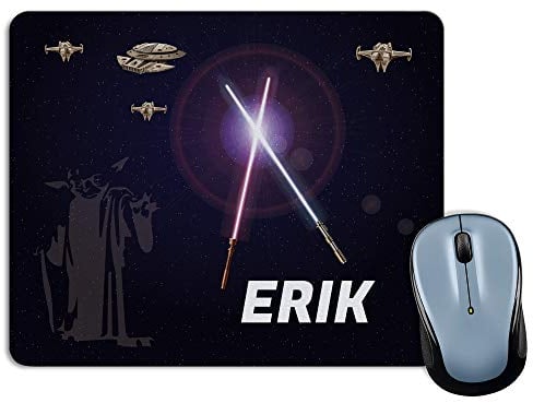 Personalisierte Mauspad mit Namen. Personalisierte Geschenke für Fans. Verschiedene Modelle 18x22cm Rechteckig. Star Wars