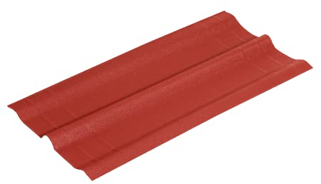 Onduline - Firsthaube für Duro-S/Classic und Base Platte Bitumenwellplatten Mattrot – Dachmaterial Abdeckung wetterfest – Firstelement für Dachabschlüsse bei Nebengebäuden - 100x90x18cm