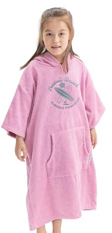 HOMELEVEL Badeponcho für Kinder und Teenager - Poncho Handtuch für Strand Schwimmbad - Surfponcho mit Kapuze - Bademantel für Jungen und Mädchen