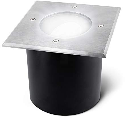 SSC-LUXon JADINA Outdoor Bodenstrahler schwenkbar flach mit LED Lampe 4W 230V neutralweiß - IP67 Spot quadratisch befahrbar