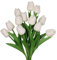 huaao 12pcs Künstliche Blumen Latex tulpen künstlich wie echt Gefälschte Deko für Brautsträuße Haus Büro Garten Hotel Restaurant Party Hochzeits küblumenstrauß Deko Blumenarrangements Weiß