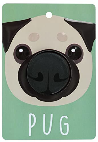 Pooch Pals Pug Fawn Dog Lead Holder Wall Mounted Plaque Pop-Out Hook Hanger