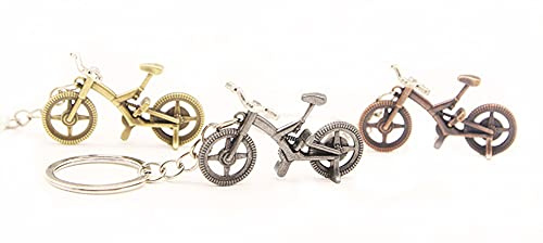 BJH Vélo Porte-clés métal Vintage Porte Clef en Bronze 3 pièces, Porte-clés Sac à Dos, Petits Ornements pour Créatif Cadeau