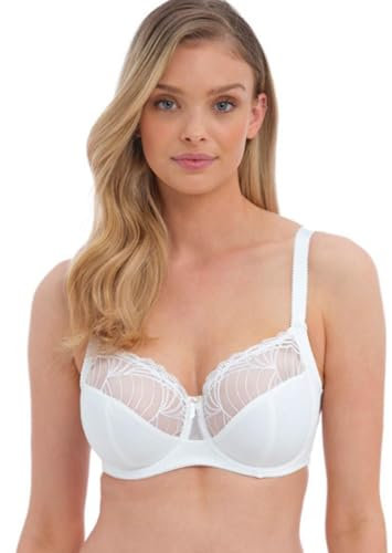 Fantasie Women's Adelle Underwire Side Support Bra Full Coverage, Sheer, White, 34FF