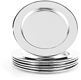 Echtwerk Glasuntersetzer-Set aus Edelstahl, Getränke-Untersetzer, Glasablage, Runde Untersetzer für Glas, Tassen, Vasen, Kerzen, kratzschutz, Ø ca. 8 cm, Silber-Edition, 6-teilig