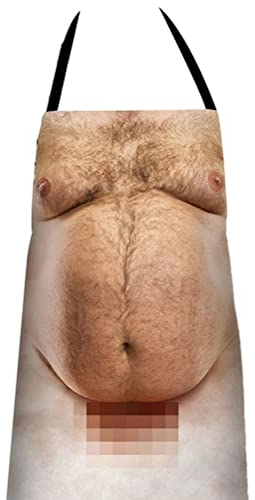 BTOSEP Lustige Neuheit Sexy Schürze, Männer Bauch Kochschürzen Küche Grill Lustige Druckschürzen 3D Kreative Schürze - Geburtstagsgeschenke Ehemann, Sohn, Freund - Küche