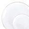 Decor Decorline - Ensemble Vaisselles d'assiettes réutilisables de 32 pièces/Pour 16 Personnes - Classic Combo - Blanc/Or - Assiettes Dîner & Entrée Dessert - 2 tailles (16x26cm & 16x19cm)