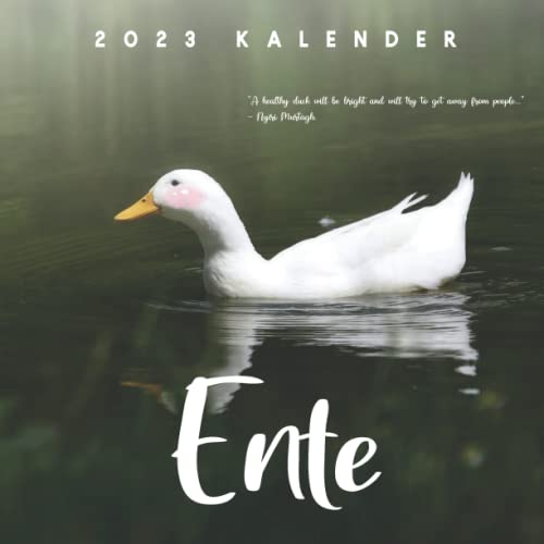 Ente Kalender 2023: 12-Monats-Kalender von Januar 2023 bis Dezember 2023 - Kalender mit Platz für Notizen
