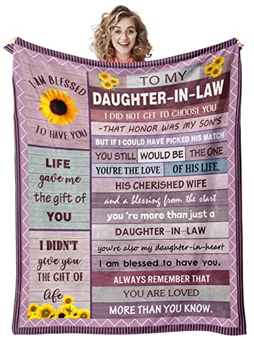 Schwiegertochter Geschenke Decke, Schwiegertochter, Geburtstagsgeschenke, Geschenke für Schwiegertochter, Geburtstagsgeschenke für zukünftige Schwiegertochter, Überwurfdecke, 152.4x127 cm