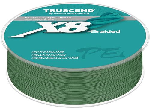 TRUSCEND X8 Lenza da pesca intrecciata, lenza intrecciata in PE durevole per professionisti, prestazioni più sottili e fluide per lanci ottimali, attrezzatura da pesca in acqua dolce indispensabile