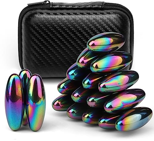 Dilabnda Ovale Regenbogen Magnet Kühlschrank Felsen, Magneten Bälle für Erwachsene, Handroller, Schreibtisch Gadgets für Ferrit Kitt, ab 15 Jahren (24 Stück)