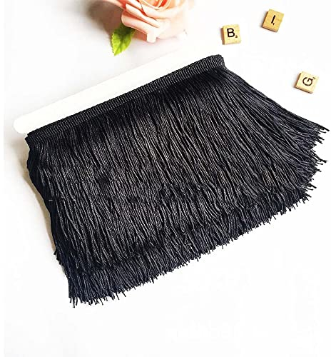 10,2 cm fransen Fransenbesatz, Quastenbesatz Fransen zum Nähen 10 Yards Polyester-Kettenbesatz Band Spitze für lateinamerikanische Tanzkleider
