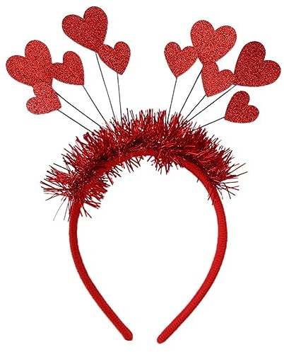 MIMIKRY Haarreif mit Glitzer-Herzen Amor Liebesbote Valentinstag Hochzeit JGA Cupido Kostüm-Zubehör