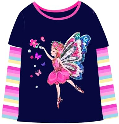VIKITA Mädchen T-Shirt Langarm Top Winter Casual Kinder Kleidung L3116 5-6 Jahre