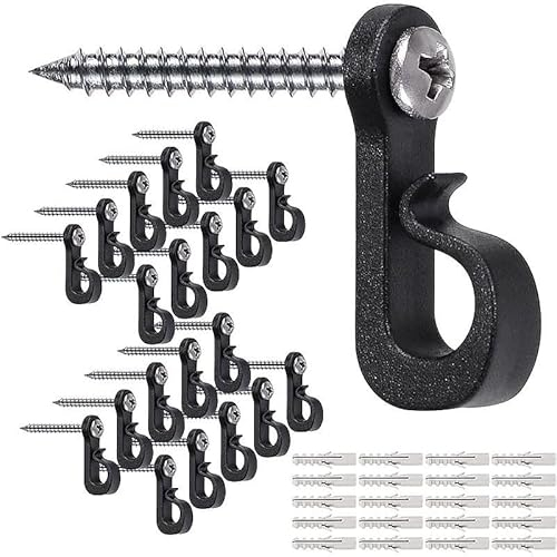 Uni-Fine, 20 ganci a vite Q-Hanger per interni ed esterni, per luci di Natale, garage, feste di Capodanno, per esterni