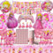 IXOKEV Princess Partygeschirr Set für 20 Gäste, Prinzessin Thema Party Deko Geschirr Set Kinder, Mädchen Geburtstag Deko, Geburtstags Teller Tassen Servietten Tischtücher Banner für Kinder Geburtstag