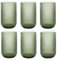 GMMH Juego de 6 copas de vino de colores vintage con relieve (línea/verde/250 ml), copas de boda, copas de champán, jarra, cuenco de postre, copas de cristal, copas de vino, copas de agua, copas de