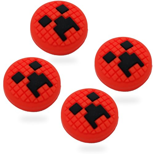 MatoSan® 4X Silikon Kappen für Thumbsticks – Kompatibel mit Switch, Steam Deck & tragbaren Controllern – Joystick Schutz & Grip Zubehör – Farbenfrohe Stick Aufsätze (Rot)