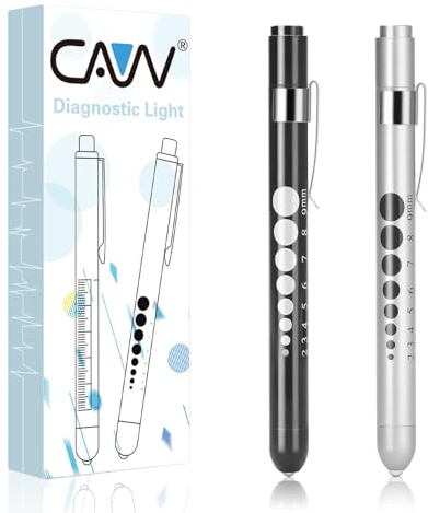 CAVN Diagnostikleuchte Medizinische Penlight (2-STÜCK), Wiederverwendbare Diagnostische LED Stiftlampe Taschenlampe Lichtgriffel mit Taschenclip für Krankenschwestern Ärzte Schüler