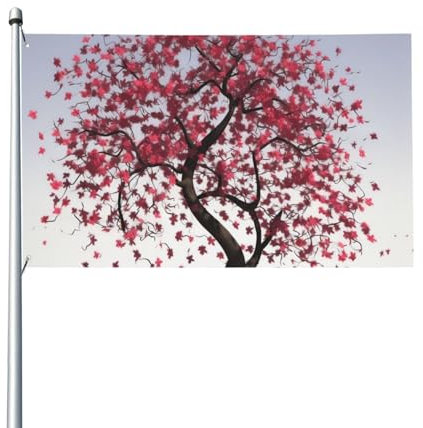 Japanische Kirschbaum-Flagge, Banner, 90 x 152 cm, einfache Installation, verblasst nicht leicht, hängende Flagge für Innen- und Außenbereich, Garten, Hof, Dekoration, Flaggen