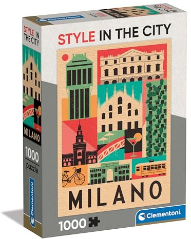 Clementoni Milan Puzzle 1000 Teile Erwachsene - Italien Puzzle Erwachsene in 70 x 50 cm - Puzzle Erwachsene anspruchsvoll von Clementoni 39843