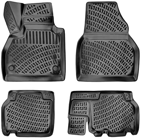 fussmattenprofi.com 3D Gummimatten Kompatibel mit Renault KANGOO Baujahr 2008-2020 | Extra Hoher 5cm Rand Allwetter Auto Fussmatten Set I TPE Geruchlos rutschfest Fußmatten Zubehör