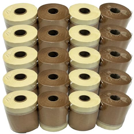 Handelskönig 20x Papier-Masker 100 mm x 20 m Krepp-Masker Abdeckpapier Abdeckband Folie Band Tape