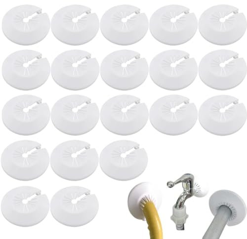WUSJCOF 20pcs Radiateurs de Tuyau en Plastique Cache Tuyau Radiateur Rosaces Simples Rosace Radiateur Cache Tuyau Manchons De Tuyaux pour Les Tuyaux