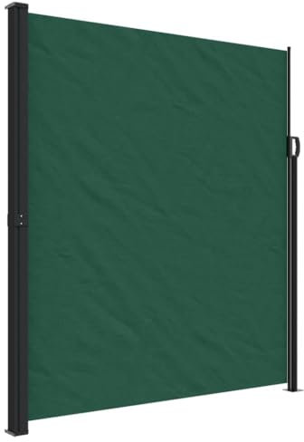 vidaXL Seitenmarkise, Sichtschutz Ausziehbar, Windschutz Sonnenschutz für Garten Balkon Terrasse, Seitenrollo Seitenwandmarkise, Dunkelgrün 220x500cm