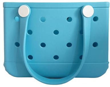 GBB Borsa tote in gomma piccola borsa da spiaggia impermeabile borsa da esterno lavabile tote borsa portatile borsa da viaggio aperta per tutti i giorni, Blu lago, 11 inches * 4 inches * 8 inches