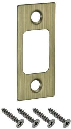 sourcing map Door Strike Plate, 57mm x 25.5mm Stainless Steel Latch Deadbolt Replacement Lock Strike Plate for Door Frame Door Jamb Reinforcement, Bronze