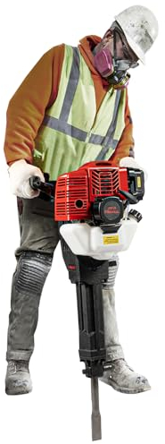 MINRS Martello demolitore a benzina, 52 cc, a 2 tempi, 1900 W, a benzina, per calcestruzzo, frantoio per calcestruzzo, multifunzione con scalpello a punta e scalpello piatto