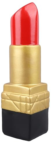 Kreative Lippenstift-Form, Vase, schönes Kunstharz, exquisit, realistisch, Lippenstiftform, dekorative Vase für Buchladen, Café (Gold)