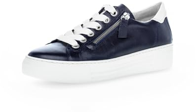 Gabor Damen Low-Top Sneaker, Frauen Halbschuhe,Moderate Mehrweite (G),Freizeitschuhe,Turnschuhe,Laufschuhe,Midnight/Weiss,42.5 EU / 8.5 UK