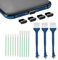 HJZHII Phone Port Cleaning Brush Kit, 17pcs Cell Phone Phone Speaker Cleaning Brushes Phone Receiver Cleaning Brush USB C Anti Dust Plug Cover Caps Type C Charging Port Protectors Stopper(Black)